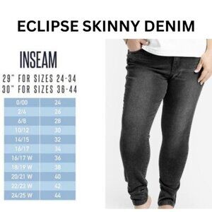 NEW‎ Lularoe Skinny Denim Acid Black Wash Slimming Panel Stretch Comfy NWT